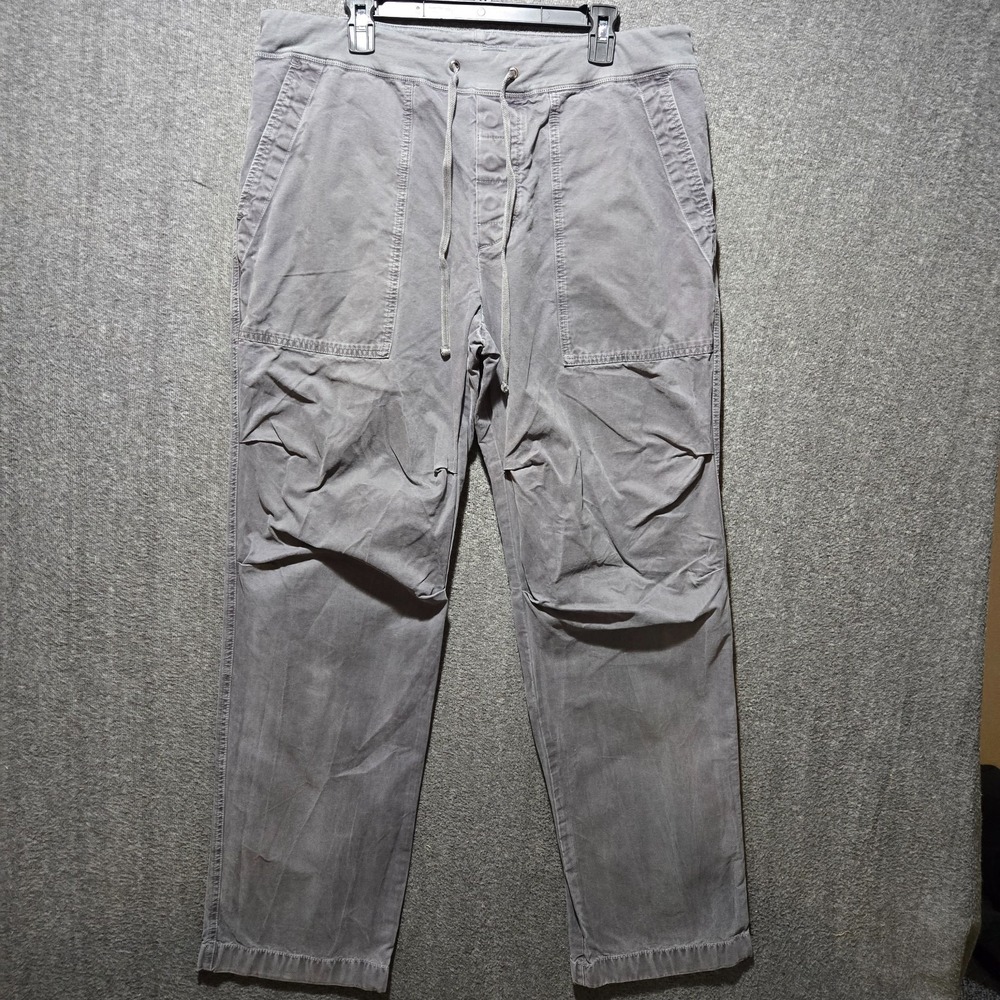 James Perse Pants Mens 4 36x33 Gray Army Slub Cotton Utility Drawstring Pockets